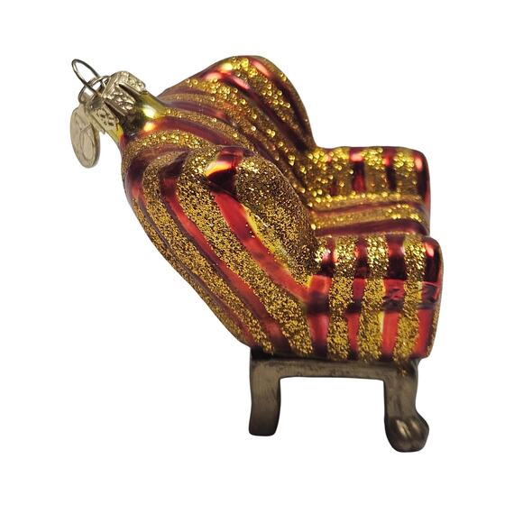 2 VTG Department 56 Mini Handblown and Painted Chair Ornaments Christmas Holiday - Picture 8 of 9